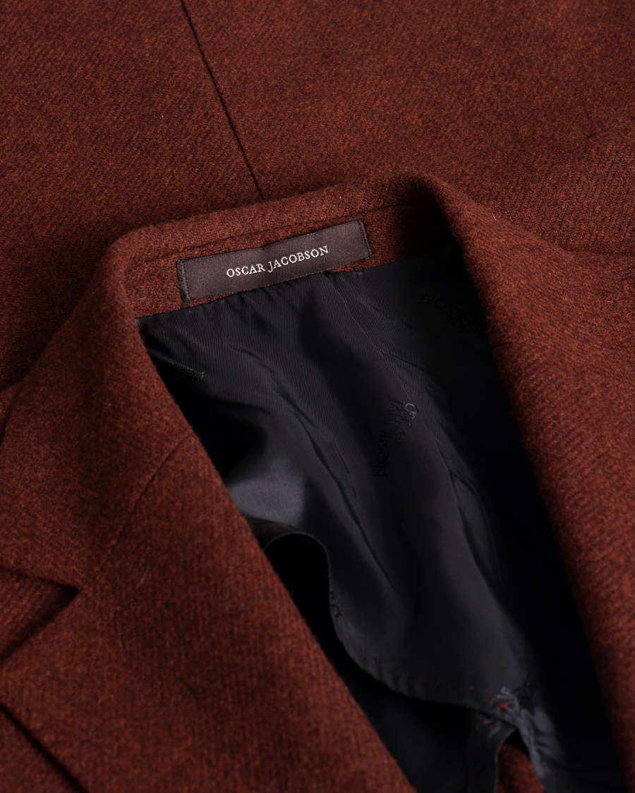 Heren | Blazers | Pre-owned | Oscar Jacobson Edgar Flannel Blazer Rust 48