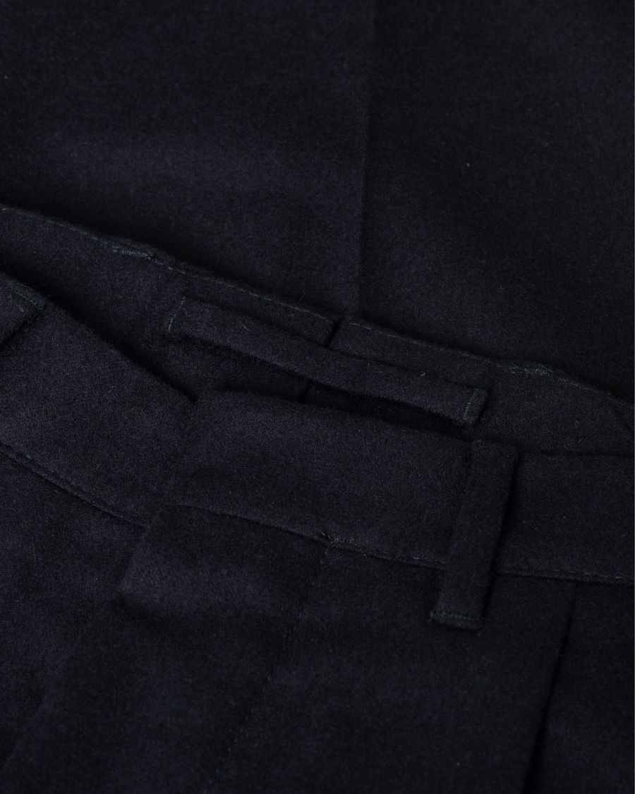 Heren | The Gigi Tonga Stretch Flannel Pleated Trousers Navy 48 | Pre-owned | The Gigi Tonga Stretch Flannel Pleated Trousers Navy 48