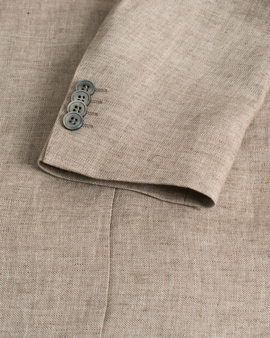 Heren | Oscar Jacobson Egel Linen Blazer Beige | Pre-owned | Oscar Jacobson Egel Linen Blazer Beige