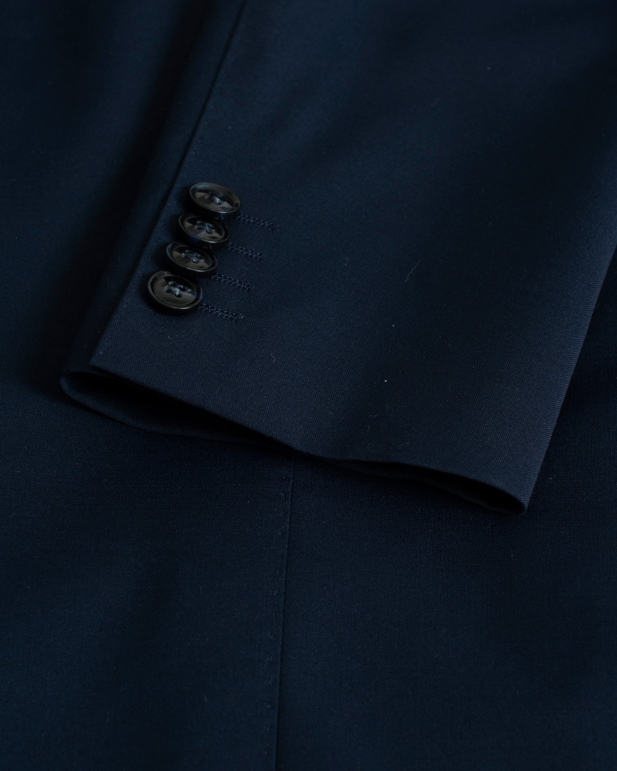 Heren | Blazers | Pre-owned | Oscar Jacobson Wool Stretch Suit Blue 46/48