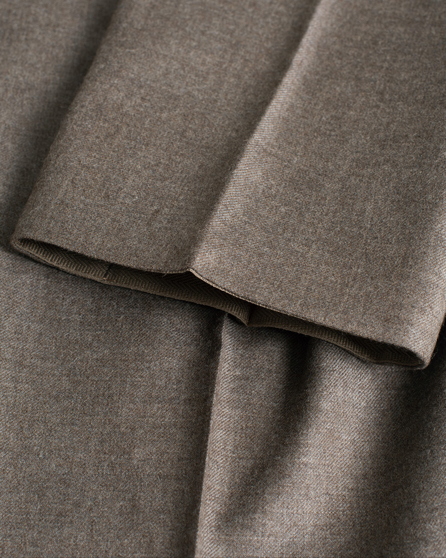 Heren | Incotex Slim Fit Super 100's Wool Flannel Trousers Taupe 46 | Pre-owned | Incotex Slim Fit Super 100's Wool Flannel Trousers Taupe 46