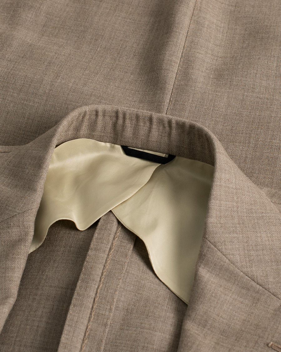 Heren | Pakken | Pre-owned | Berg&Berg Dan Wool Suit Taupe Melange 50