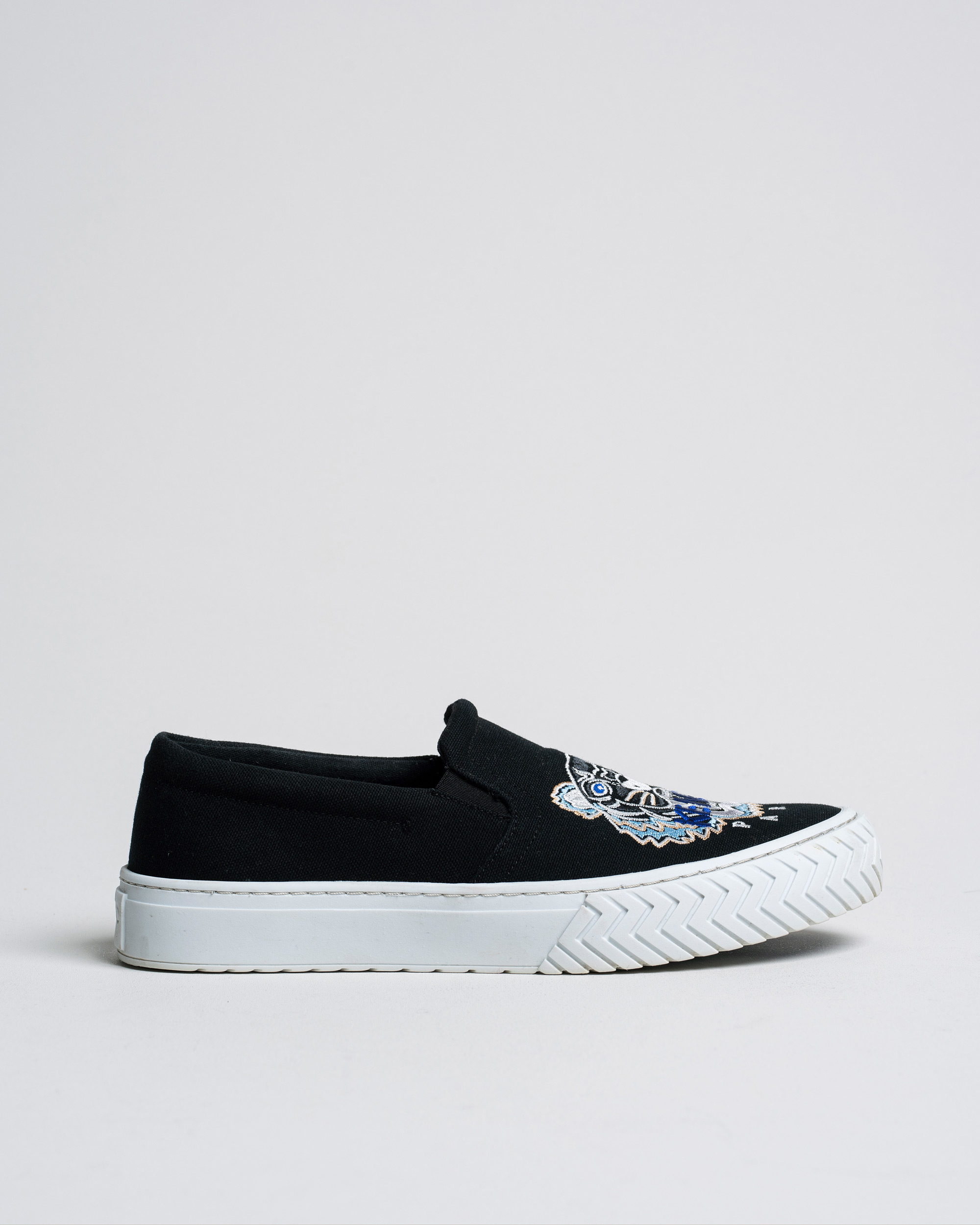 Heren | KENZO Slip-on Canvas Sneakers Black 42 | Pre-owned | KENZO Slip-on Canvas Sneakers Black 42