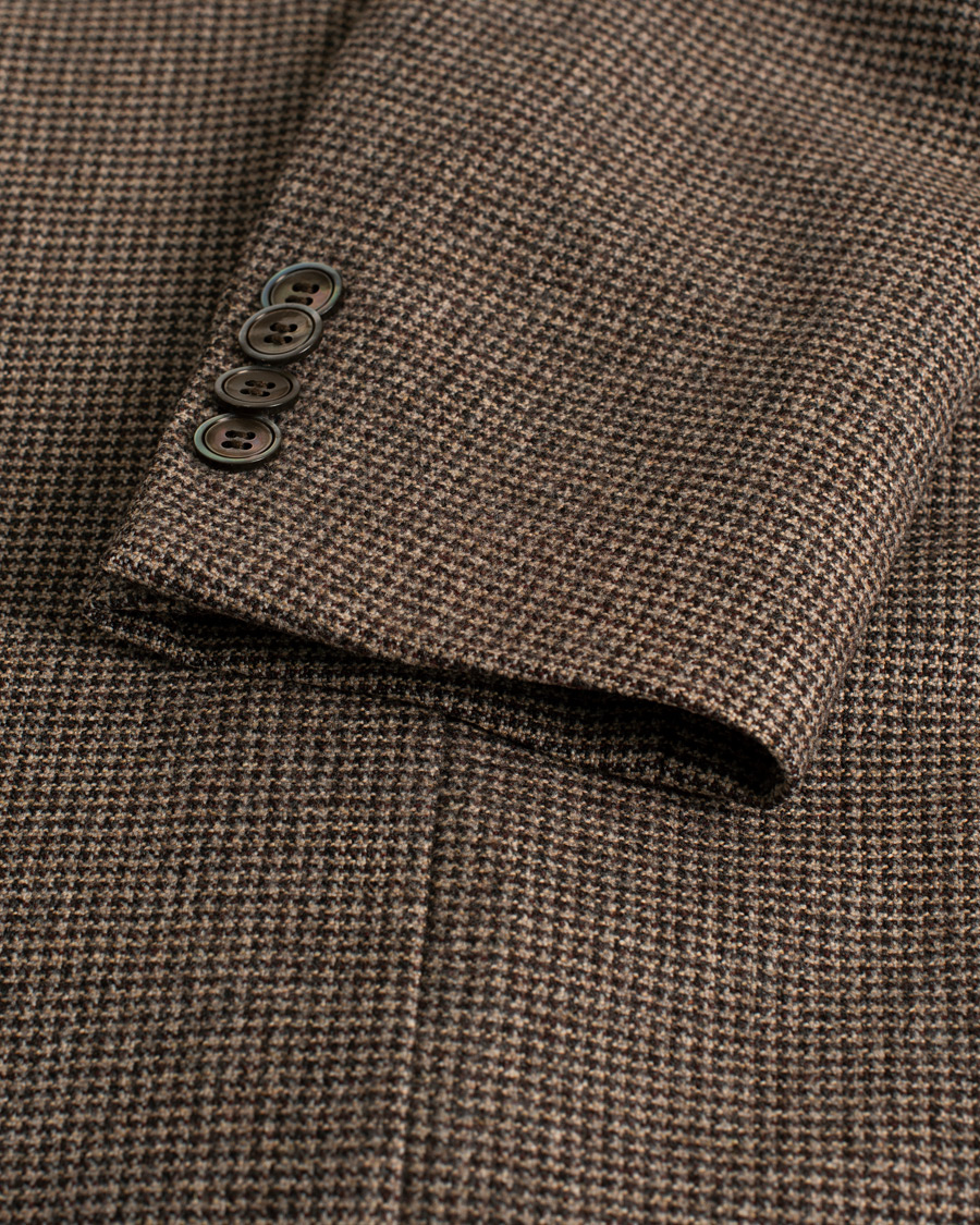 Heren | Oscar Jacobson Einar Houndstooth Wool Blazer Brown 46 | Pre-owned | Oscar Jacobson Einar Houndstooth Wool Blazer Brown 46