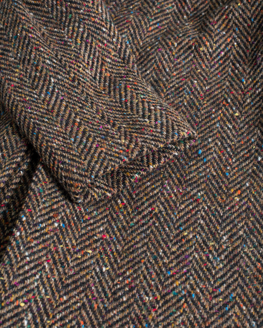Heren | Berg&Berg Nelson Tweed Raglan Coat Brown 50 | Pre-owned | Berg&Berg Nelson Tweed Raglan Coat Brown 50