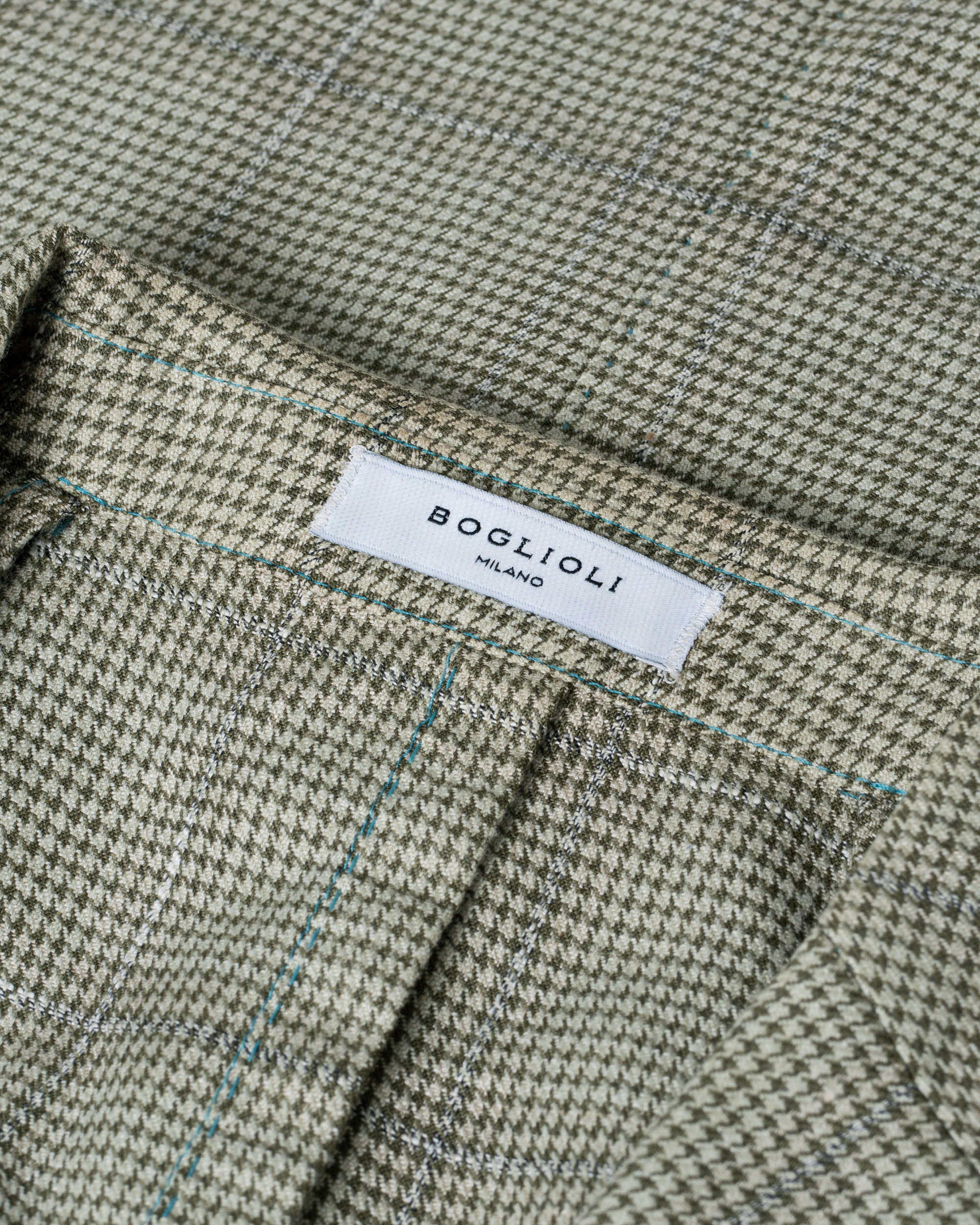 Heren | Boglioli K Jacket Houndstooth Overcheck Blazer Green 46 | Pre-owned | Boglioli K Jacket Houndstooth Overcheck Blazer Green 46
