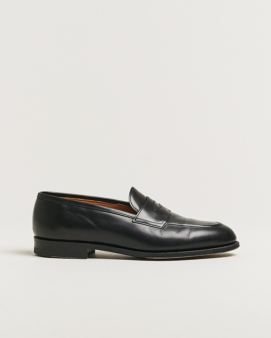 Heren | Edward Green Piccadilly Penny Loafer Black Calf | Pre-owned | Edward Green Piccadilly Penny Loafer Black Calf
