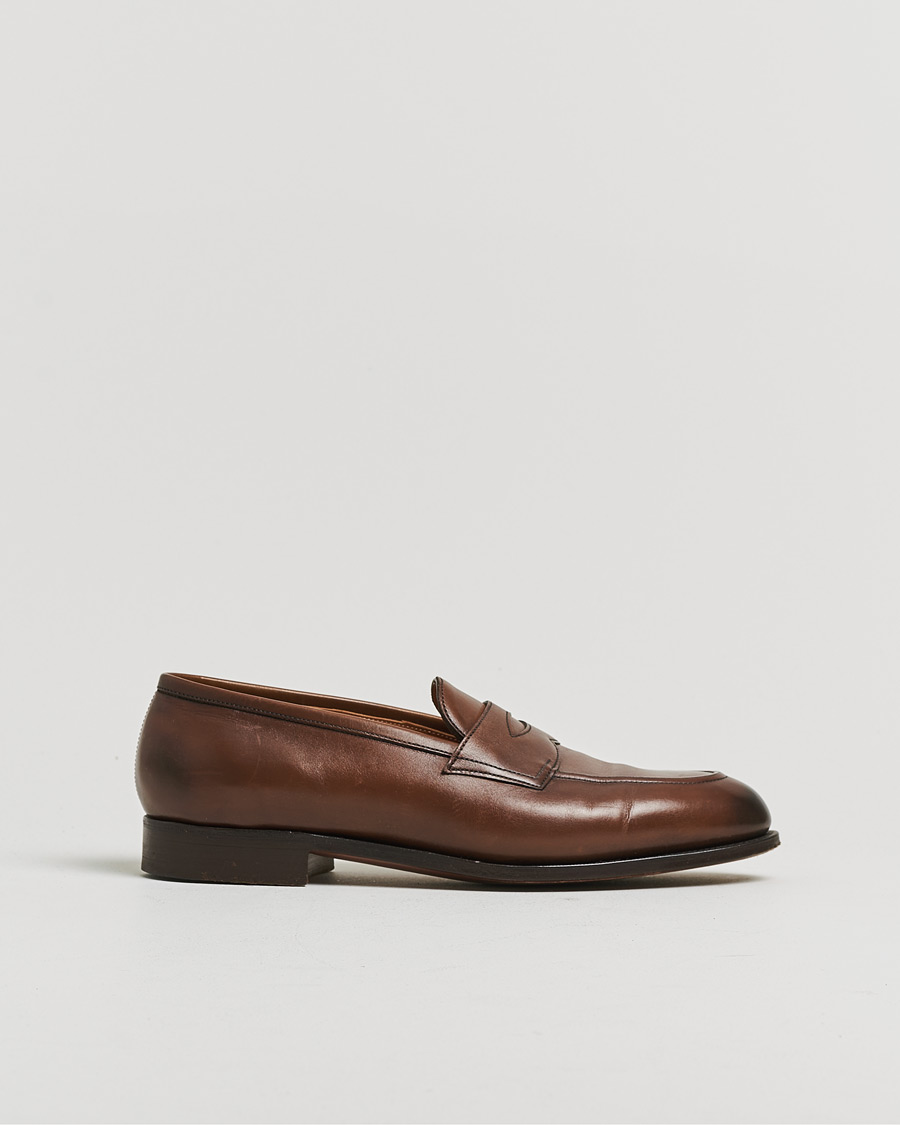 Heren | Pre-owned Goodyear genaaide schoenen | Pre-owned | Edward Green Piccadilly Penny Loafer Dark Oak Antique UK7,5 - EU41,5