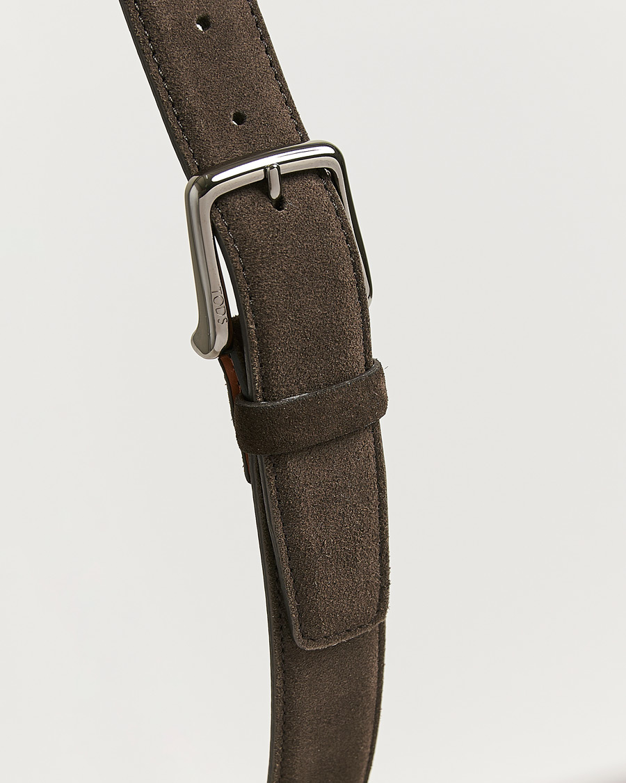 Heren | Pre-owned Accessoires | Pre-owned | Tod's Suede 3,5 cm Belt Brown 95