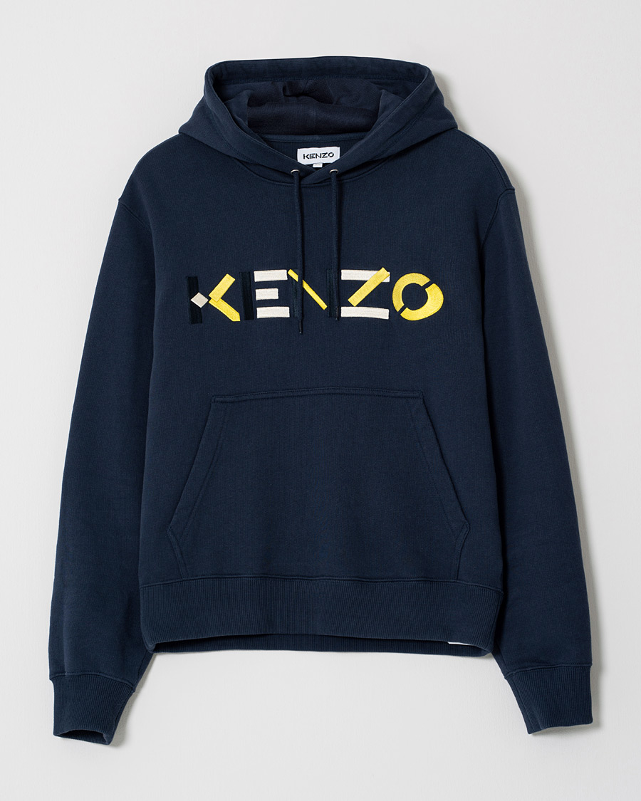 Heren | Truien | Pre-owned | KENZO Multi Logo Hoodie Navy XS