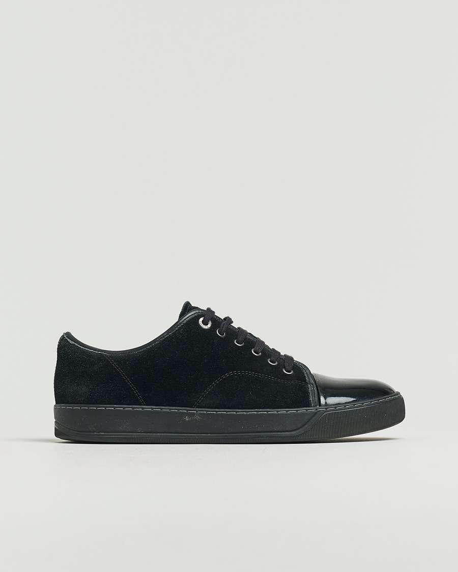 Heren | Lanvin Patent Cap Toe Sneaker Black/Black | Pre-owned | Lanvin Patent Cap Toe Sneaker Black/Black
