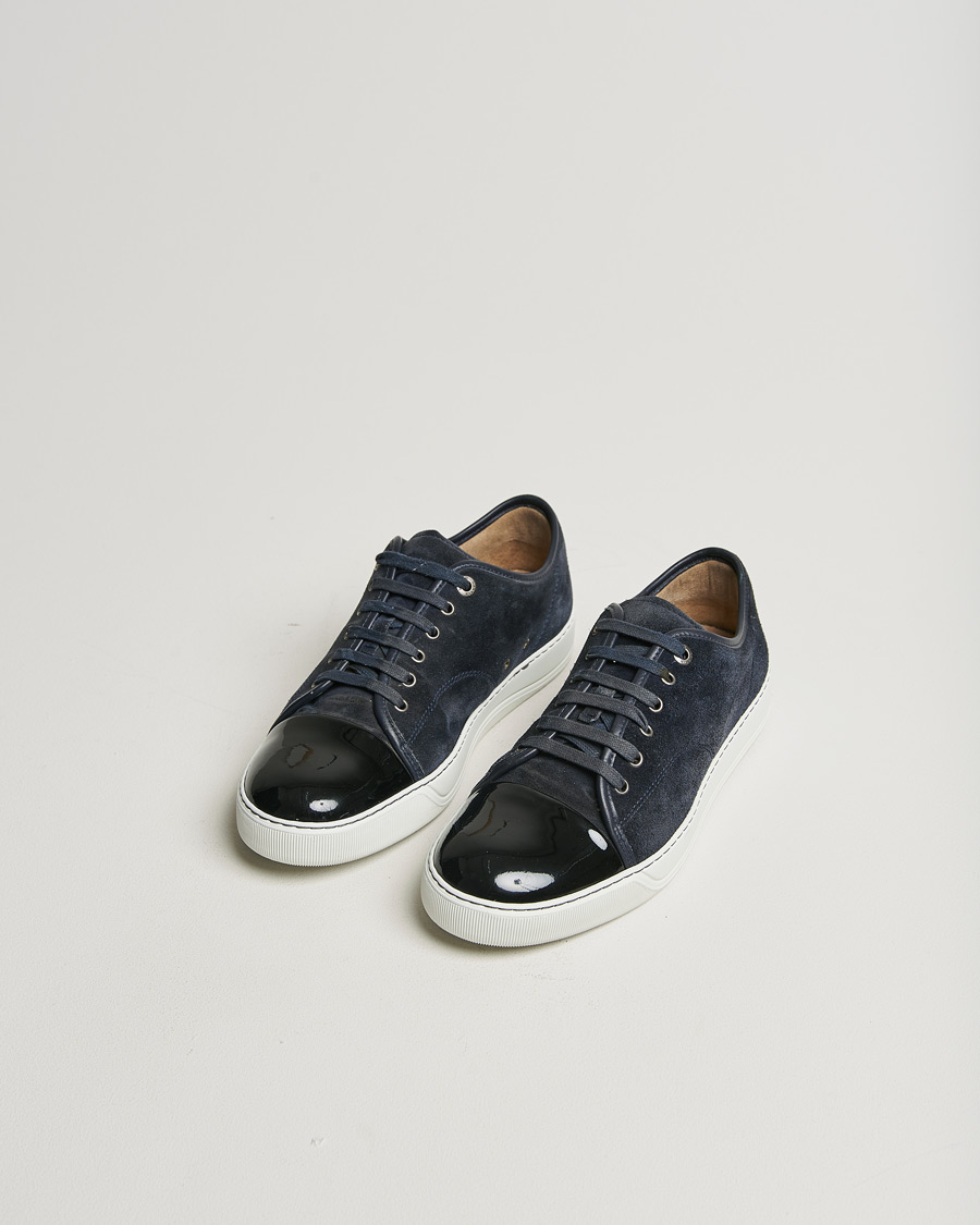 Heren | Lanvin Patent Cap Toe Sneaker Navy | Pre-owned | Lanvin Patent Cap Toe Sneaker Navy