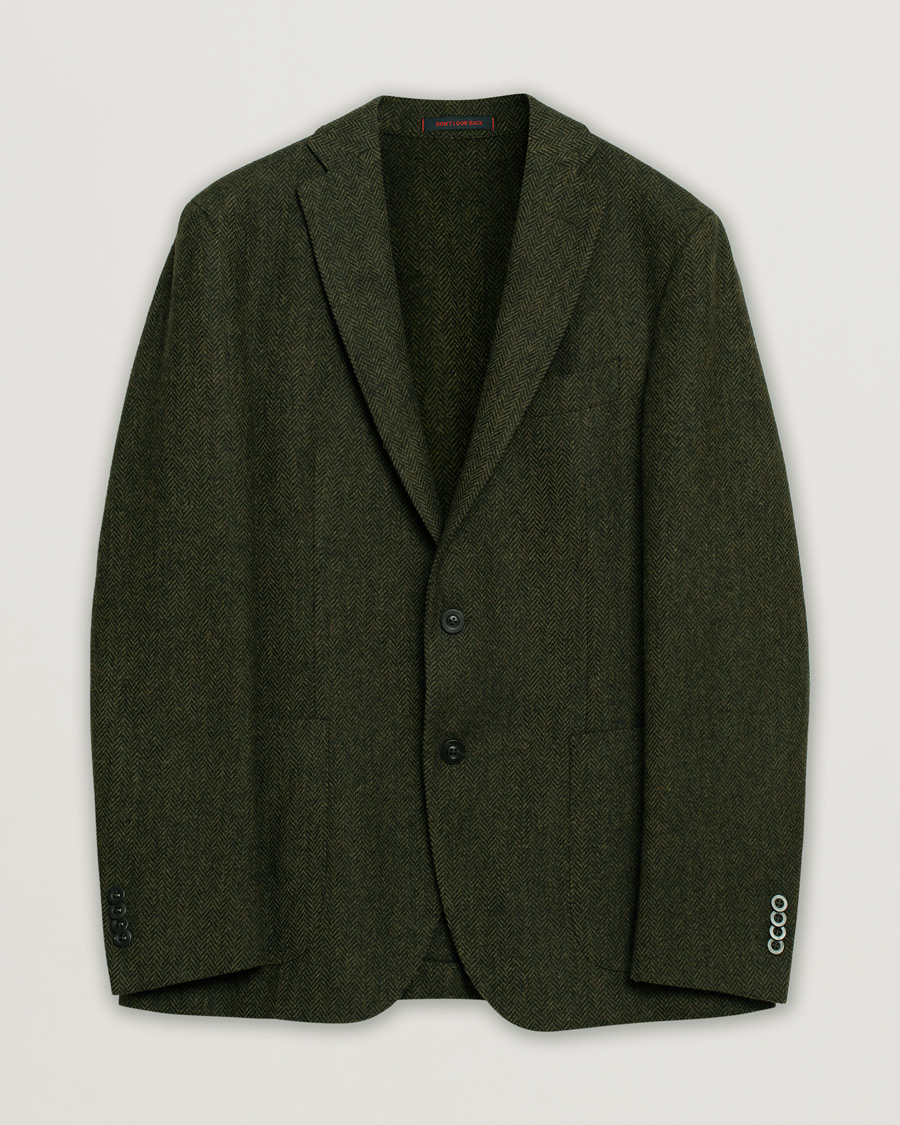 Heren | Blazers | Pre-owned | The Gigi Degas Wool Herringbone Blazer Green 50