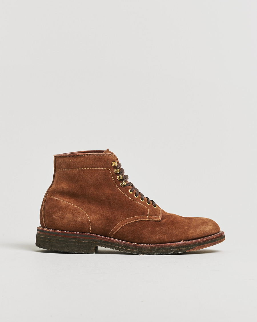 Heren | Pre-owned Schoenen | Pre-owned | Alden 46054H Plain Toe Boot Snuff Suede US8 - EU41,5