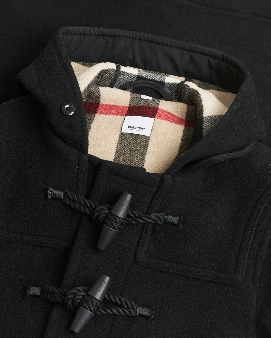 Heren | Pre-owned Jassen | Pre-owned | Burberry Wool Duffle Coat Black 50