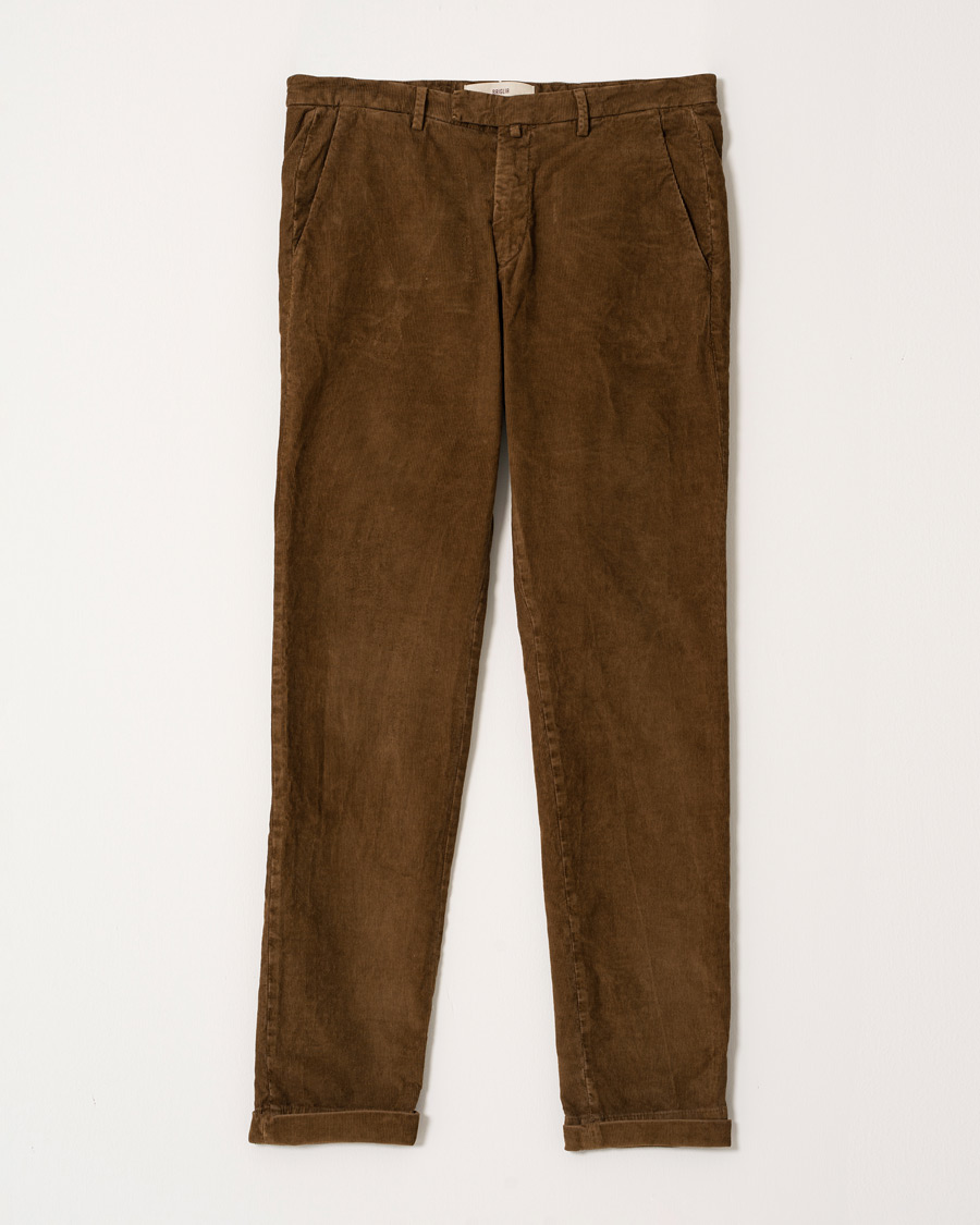 Heren | Broeken | Pre-owned | Briglia 1949 Slim Fit Corduroy Trousers Light Brown 48