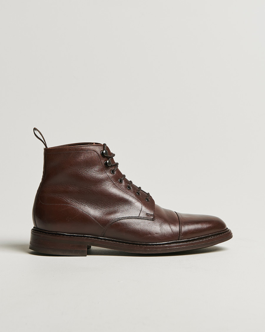 Heren | Loake 1880 Roehampton Boot Dk Brown Burnished Calf | Pre-owned | Loake 1880 Roehampton Boot Dk Brown Burnished Calf