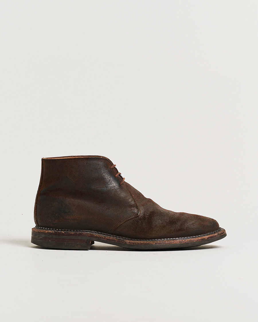 Heren | Pre-owned Goodyear genaaide schoenen | Pre-owned | Crockett & Jones Molton Chukka Dk Brown Rough-Out Suede UK8 - EU42