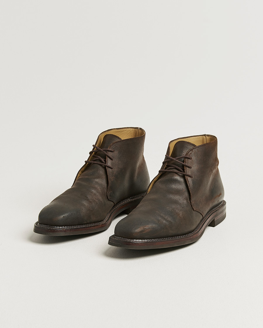 Heren | Pre-owned Goodyear genaaide schoenen | Pre-owned | Crockett & Jones Molton Chukka Dk Brown Rough-Out Suede UK10 - EU44
