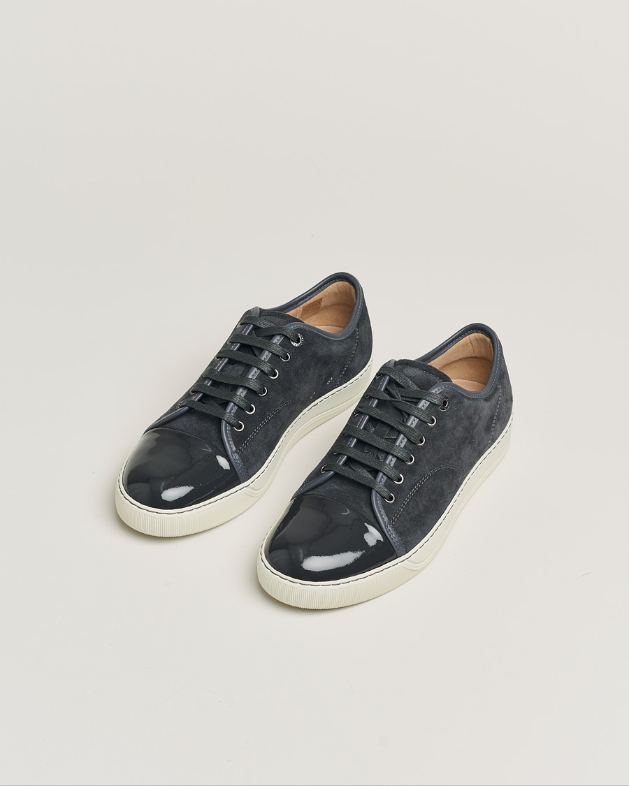 Heren | Lanvin DBB1 Patent Cap Toe Sneaker Dark Grey | Pre-owned | Lanvin DBB1 Patent Cap Toe Sneaker Dark Grey