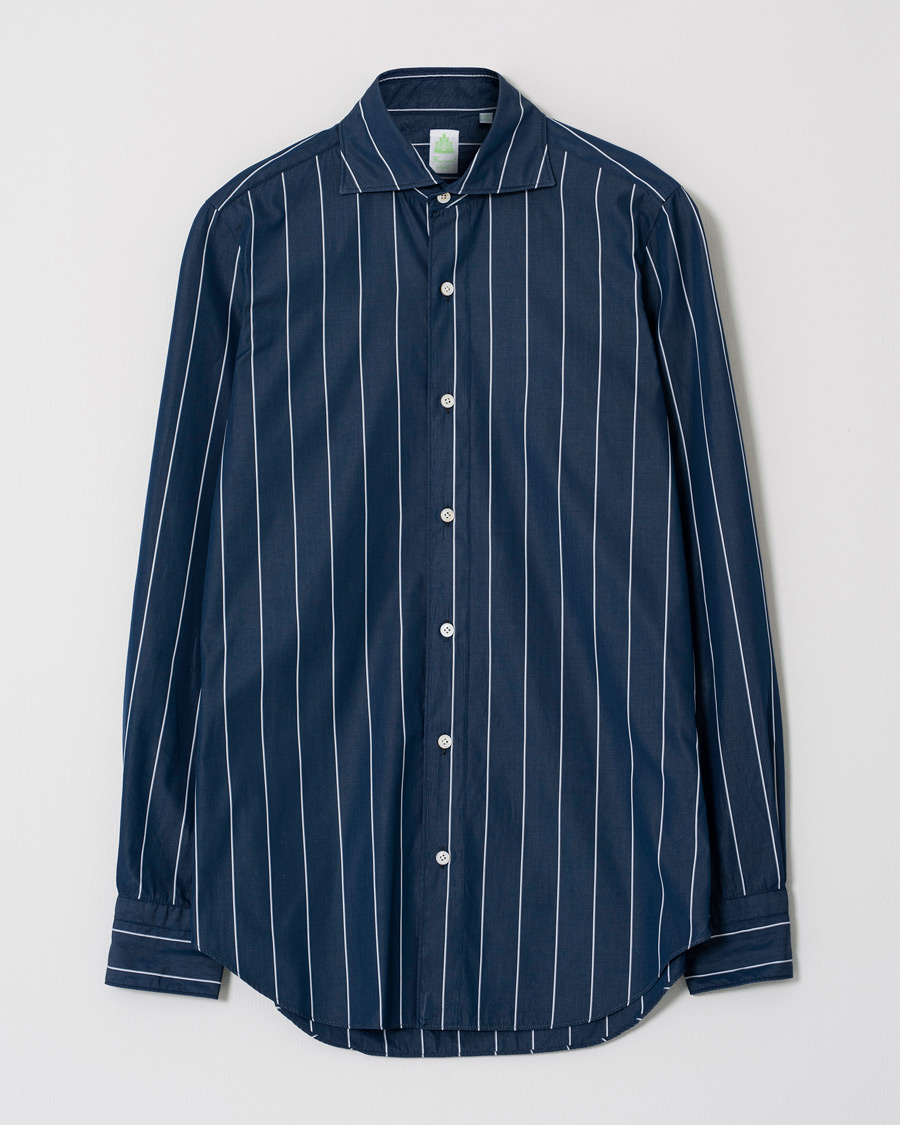 Heren | Overhemden | Pre-owned | Finamore Napoli Tokyo Vintage Cotton Shirt Navy 39 - M
