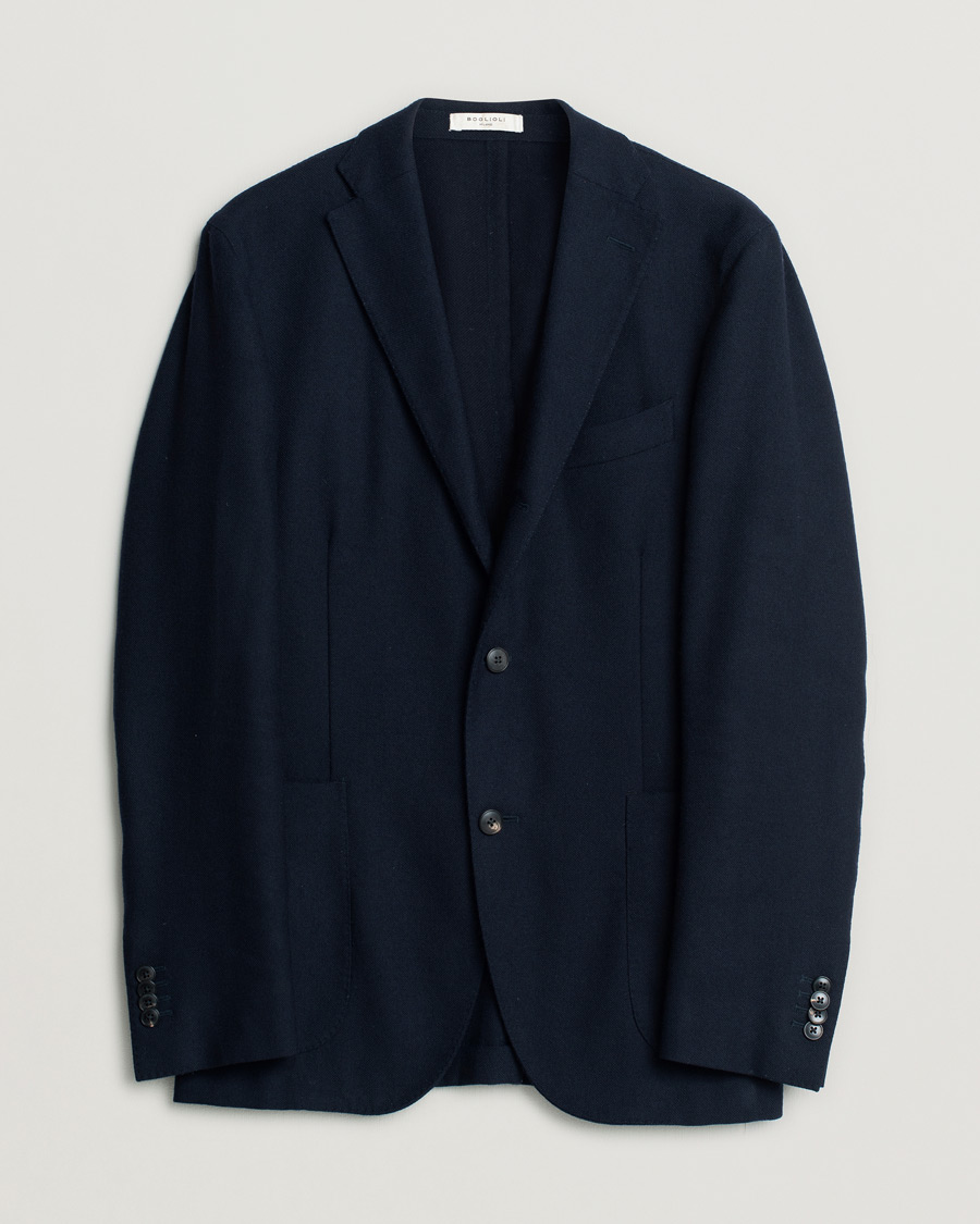 Heren | Blazers | Pre-owned | Boglioli K Jacket Wool Hopsack Blazer Navy