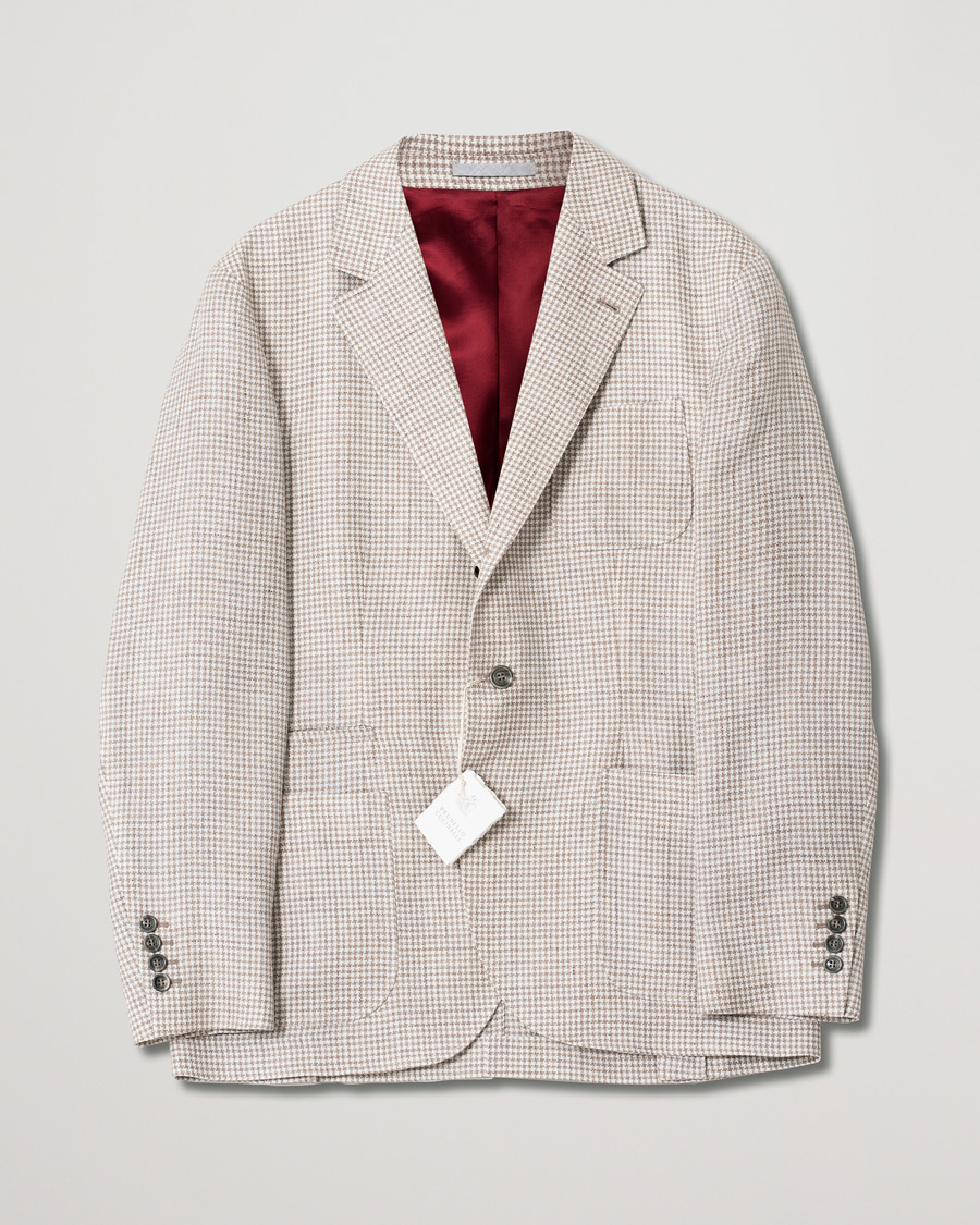 Heren | Blazers | Pre-owned | Brunello Cucinelli Linen/Silk Patch Pocket Blazer Beige 52