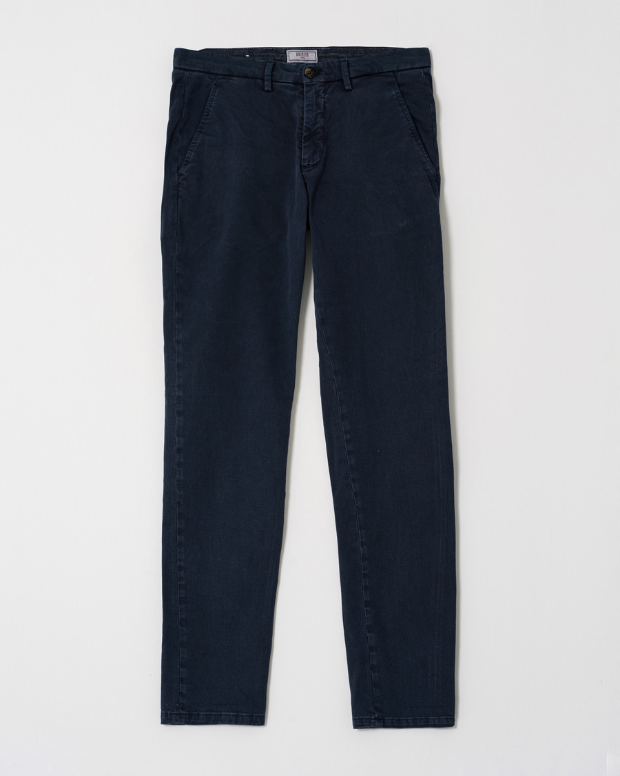 Heren | Broeken | Pre-owned | Briglia 1949 Slim Fit Cotton Chinos Navy 44
