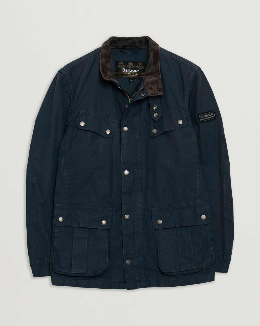 Heren | Barbour International Summer Wash Duke Casual Jacket Navy | Pre-owned | Barbour International Summer Wash Duke Casual Jacket Navy