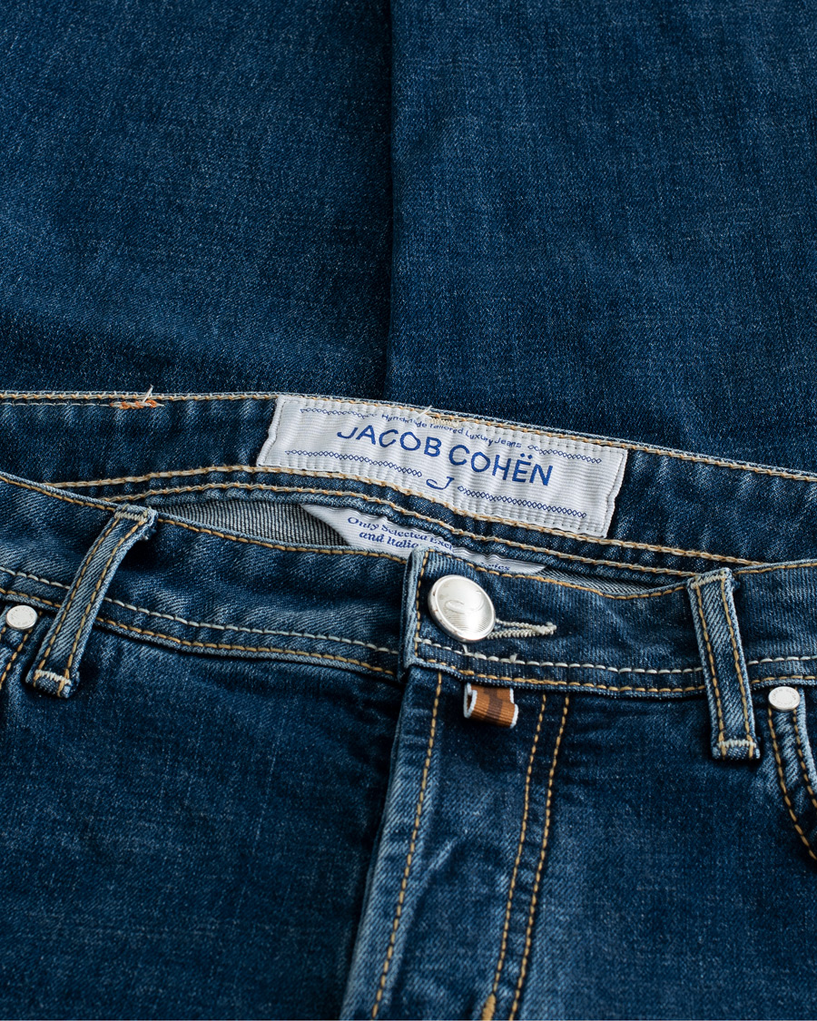 Heren | Jeans | Pre-owned | Jacob Cohën 688 Slim Fit Jeans Mid Blue