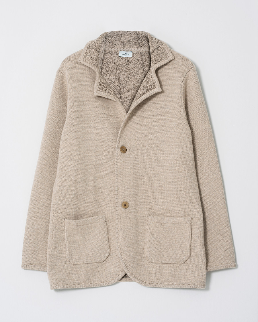 Heren | Blazers | Pre-owned | Etro Cashmere Knitted Blazer Beige L
