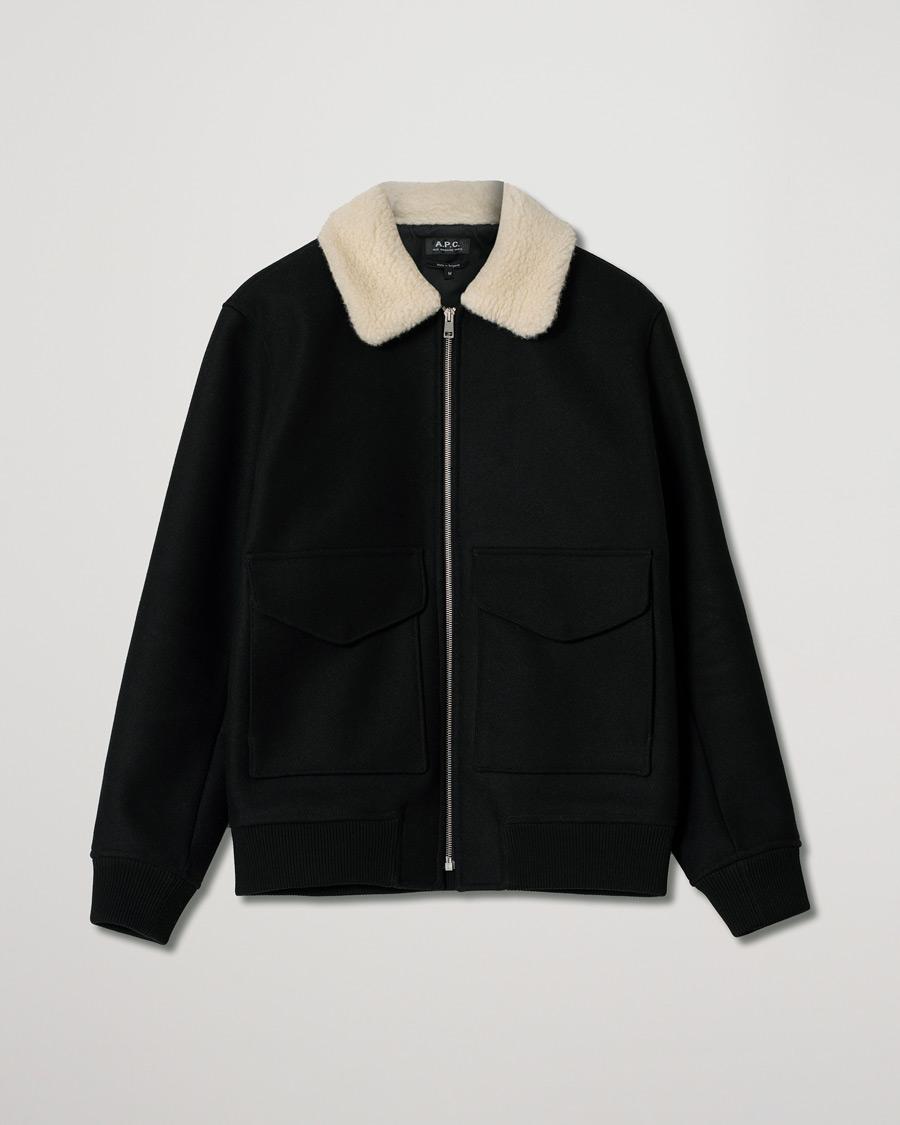 Heren | Jassen | Pre-owned | A.P.C. Ben Shearling Bomber Jacket Black