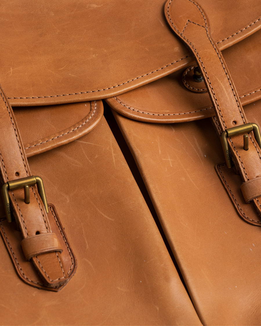 Heren | Polo Ralph Lauren Leather Duffle Bag Natural | Pre-owned | Polo Ralph Lauren Leather Duffle Bag Natural