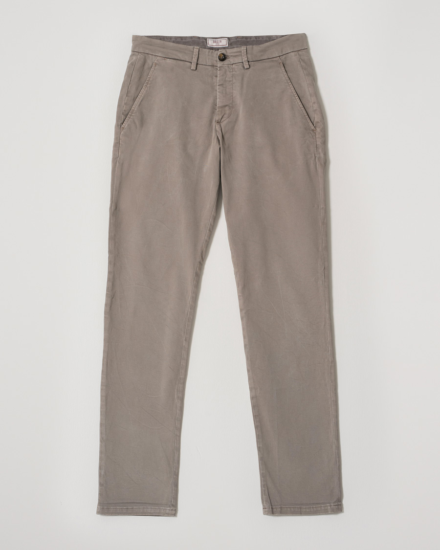 Heren | Broeken | Pre-owned | Briglia 1949 Slim Fit Cotton Stretch Chino Taupe