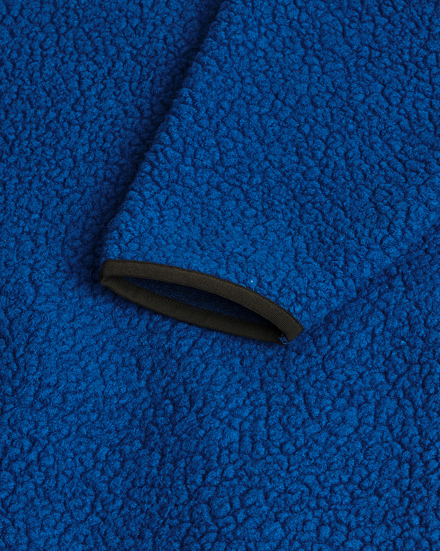 Heren | Drake's Rib BRib Bound Fleece Jacket Blue | Pre-owned | Drake's Rib BRib Bound Fleece Jacket Blue