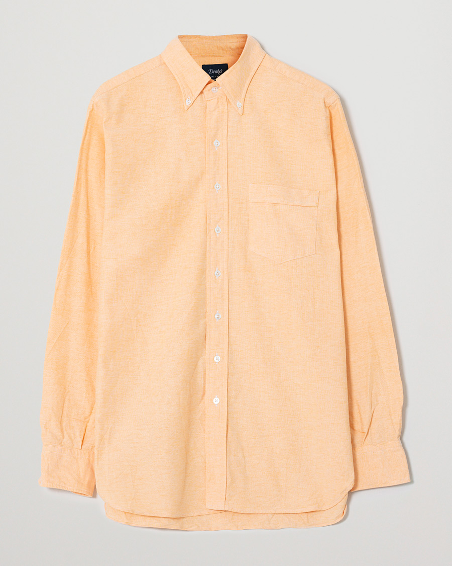 Heren | Overhemden | Pre-owned | Drake's Button Down Oxford Shirt Orange 42 - L