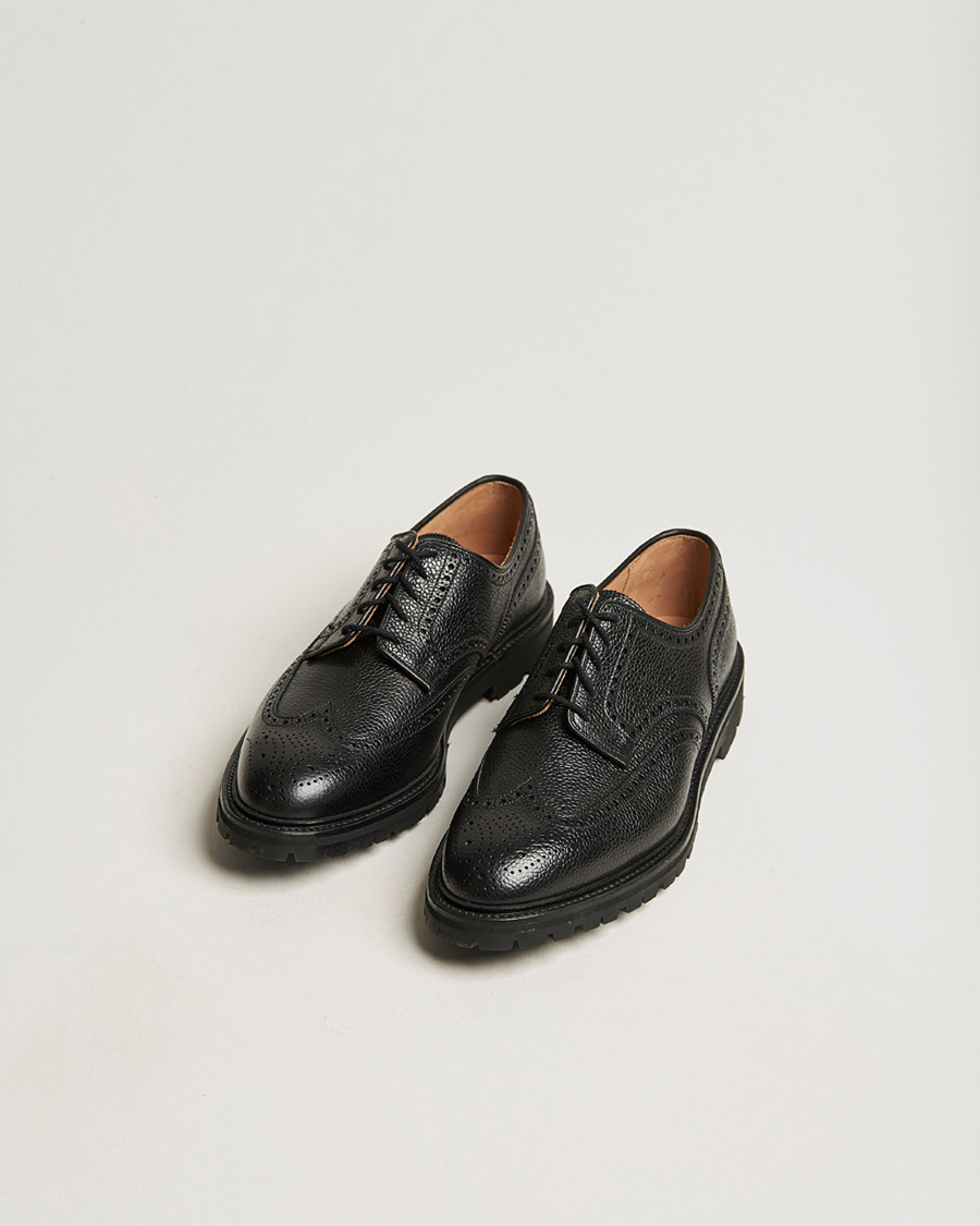 Heren | Pre-owned Goodyear genaaide schoenen | Pre-owned | Crockett & Jones Pembroke Derbys Scotch Grain Vibram Black Calf UK6,5 - EU40,5