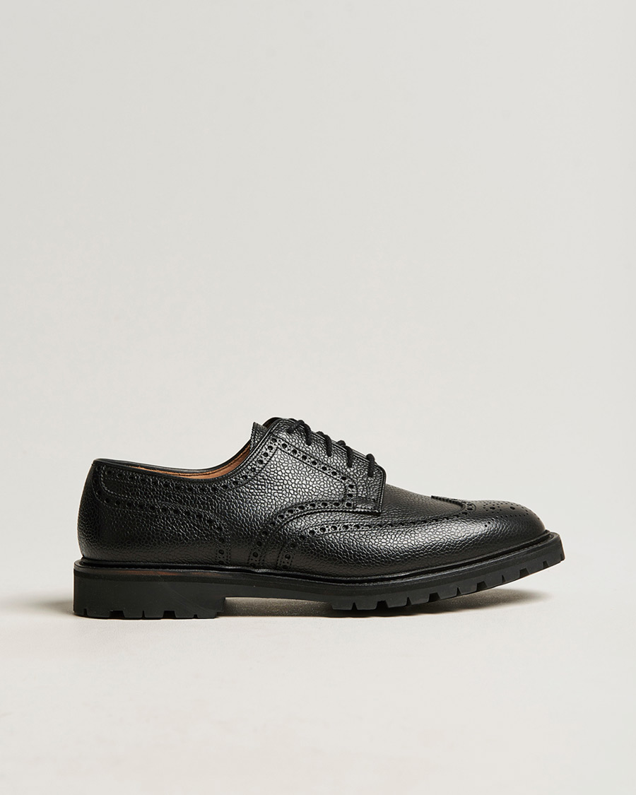 Heren | Pre-owned Goodyear genaaide schoenen | Pre-owned | Crockett & Jones Pembroke Derbys Scotch Grain Vibram Black Calf UK6,5 - EU40,5