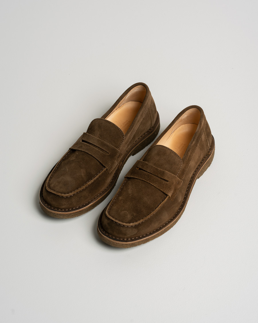 Heren | Astorflex Mokaflex Loafer Dark Khaki Suede | Pre-owned | Astorflex Mokaflex Loafer Dark Khaki Suede