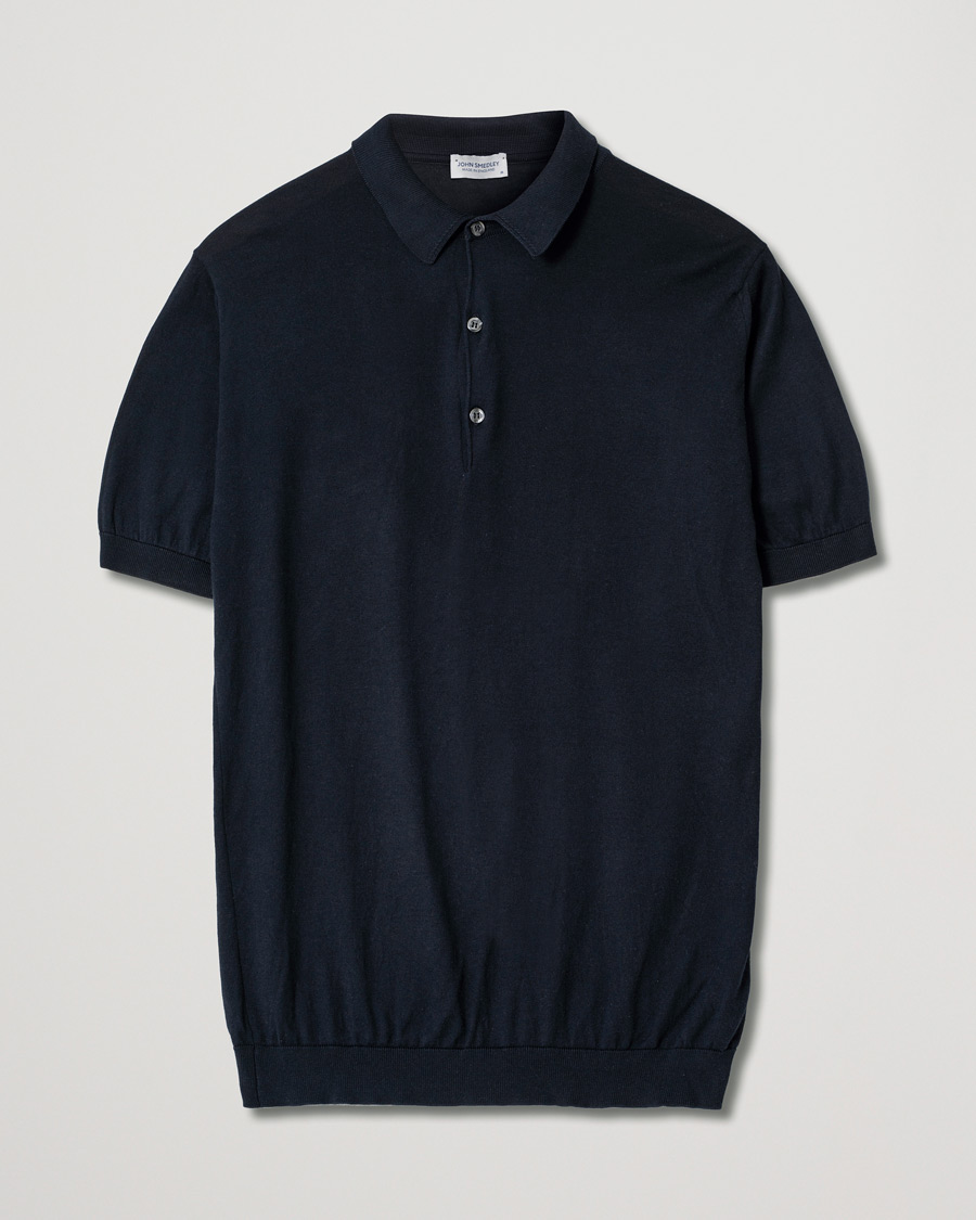 Heren | Polo's | Pre-owned | John Smedley Adrian Slim Fit Sea Island Polo Navy