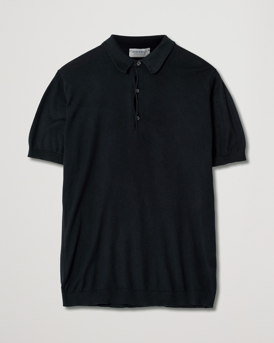Heren | Polo's | Pre-owned | John Smedley Adrian Slim Fit Sea Island Polo Black