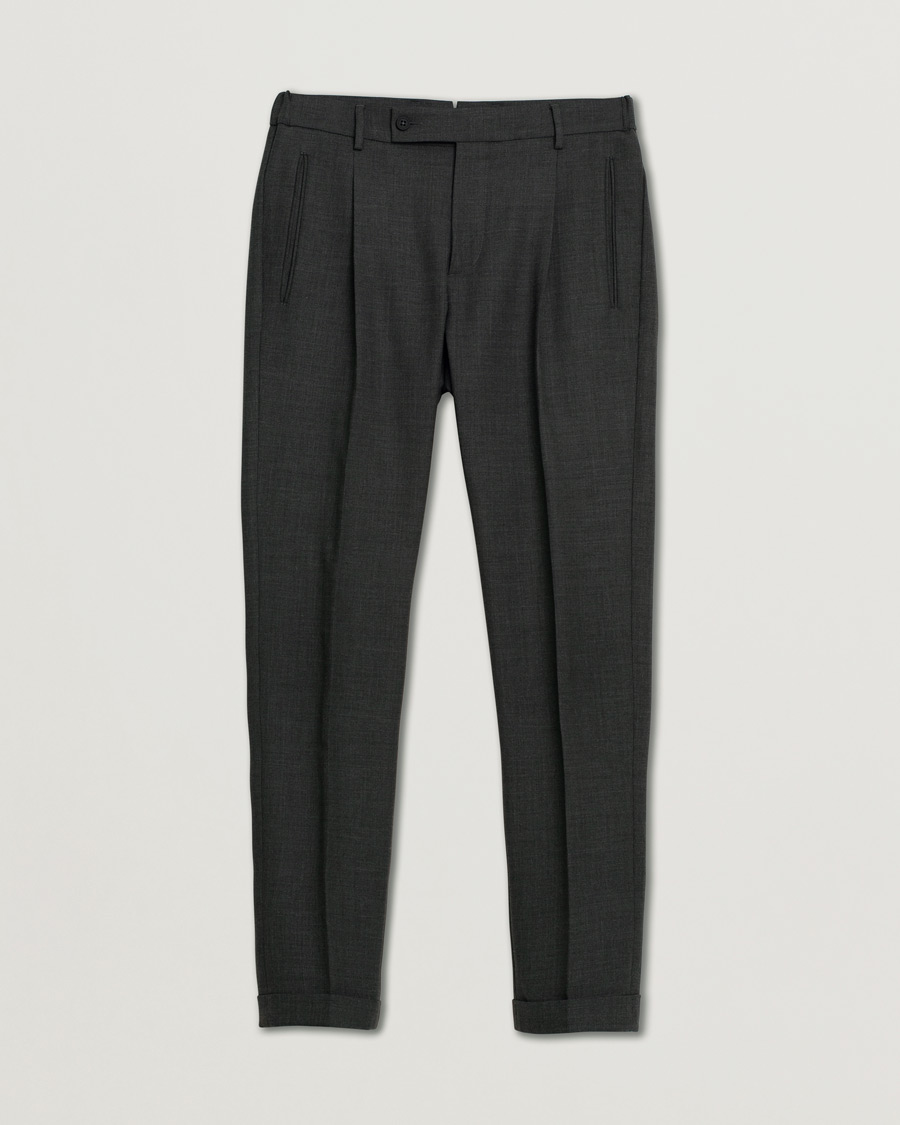 Heren | Broeken | Pre-owned | Berwich Retro Elax Wool Trousers Dark Grey 46