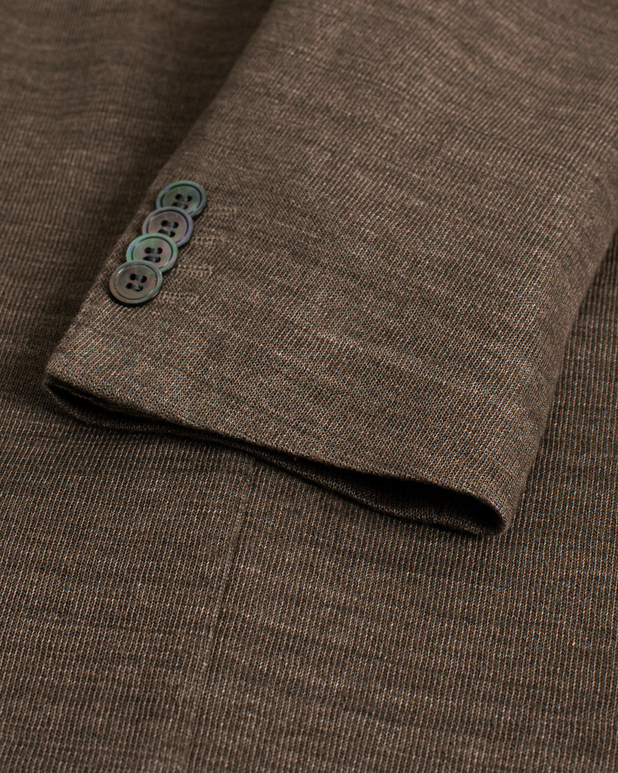 Heren | Blazers | Pre-owned | Oscar Jacobson Egel Patch Linen Blazer Brown 50