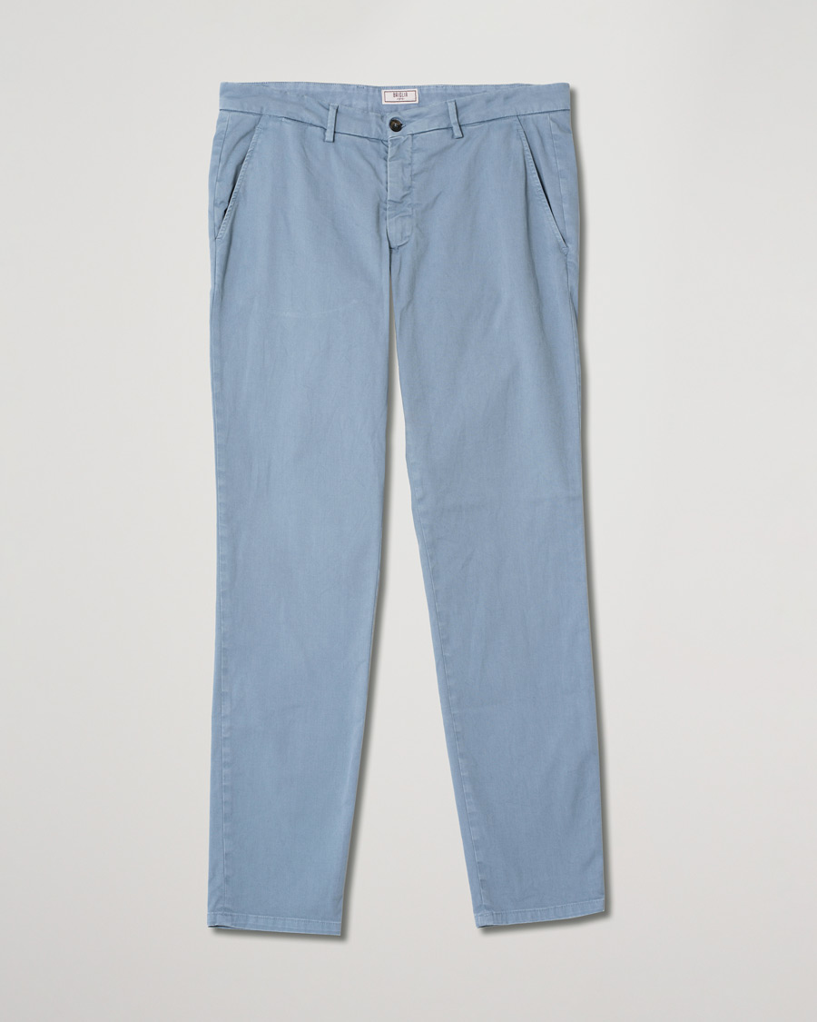 Heren | Broeken | Pre-owned | Briglia 1949 Slim Fit Cotton Chinos Light Blue