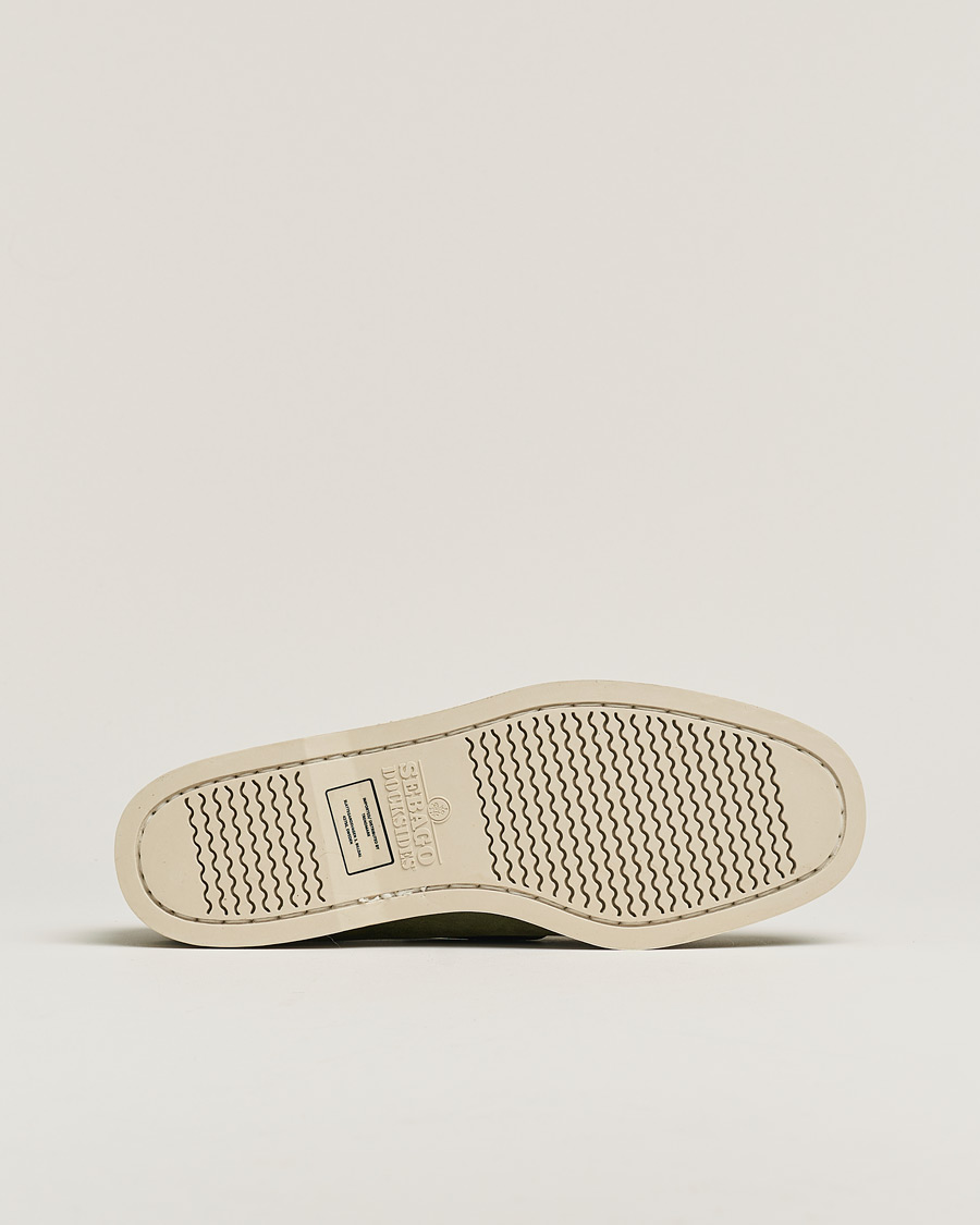 Heren | Sebago Docksides Nubuck Boat Shoe Green Military | Pre-owned | Sebago Docksides Nubuck Boat Shoe Green Military