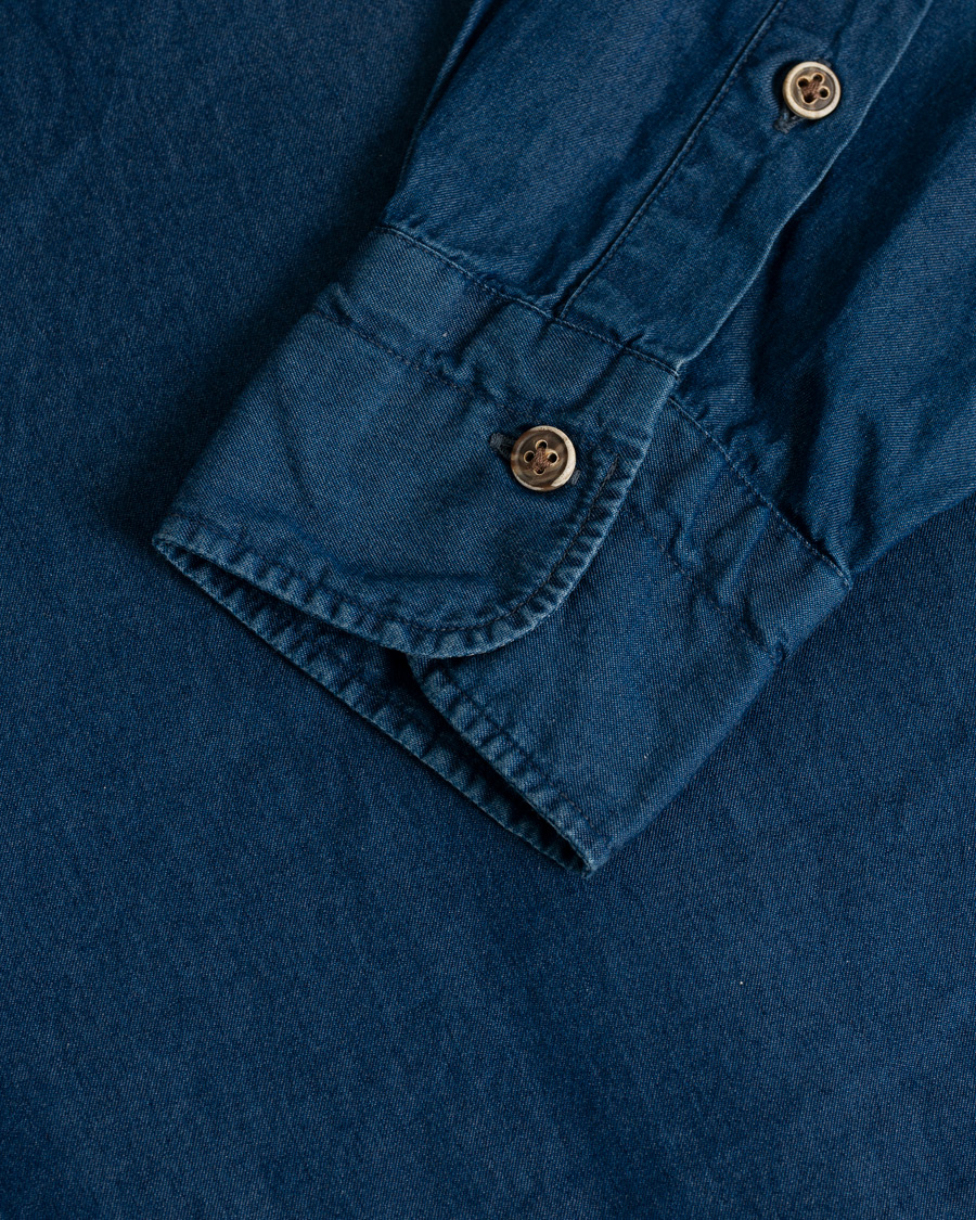 Heren | Overhemden | Pre-owned | Barba Napoli Dandylife Denim Slim Fit Shirt Dark Blue 41 - L