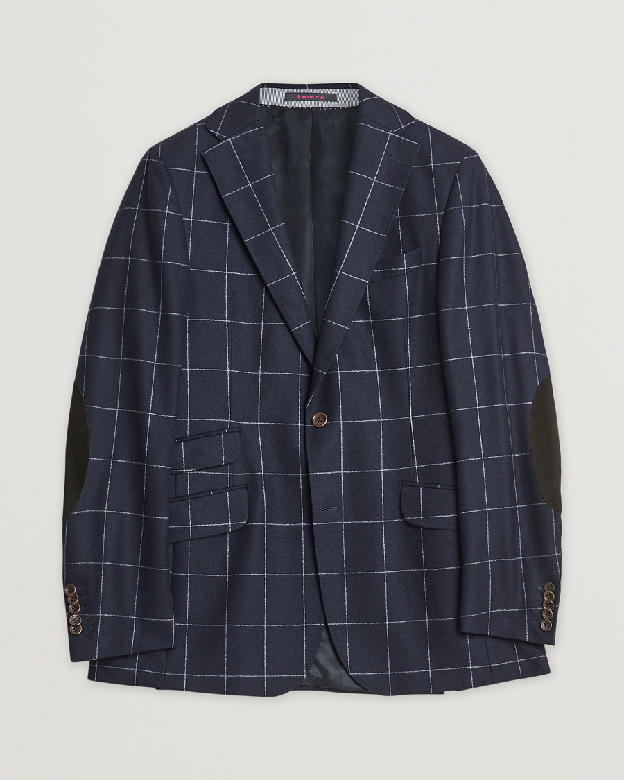 Heren | Pre-owned Blazers | Pre-owned | Morris Heritage Check Flannel Blazer Navy 48