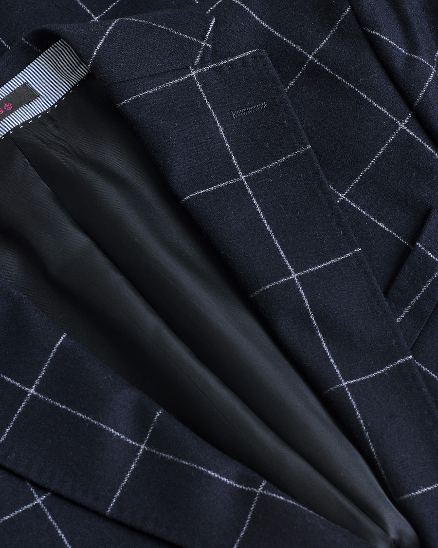 Heren | Pre-owned Blazers | Pre-owned | Morris Heritage Check Flannel Blazer Navy 48