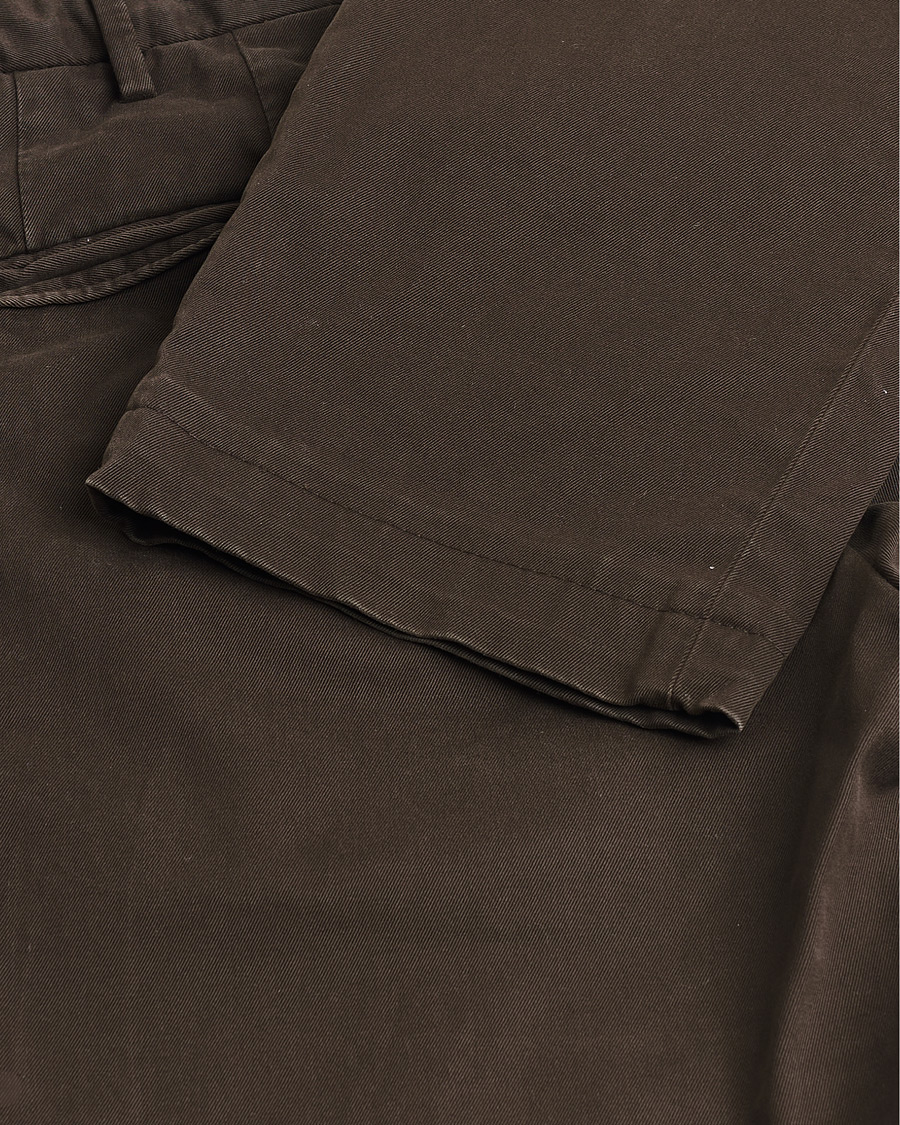 Heren | Pre-owned Broeken | Pre-owned | Incotex Slim Fit Cotton Stretch Chinos Dark Brown 48