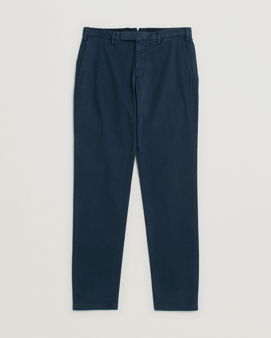 Heren | Broeken | Pre-owned | Incotex Slim Fit Cotton Stretch Chinos Navy